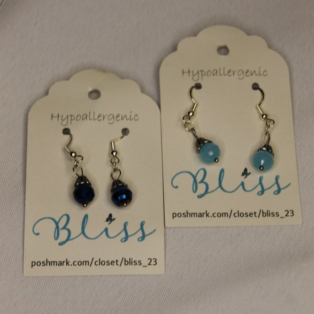 Handmade Faceted Bead Earrings (2 colors available)